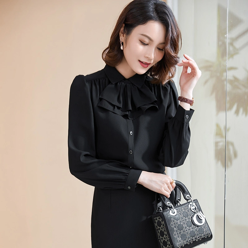 New Pure-Color Temperament Commuter Shirt Women Business Shirt