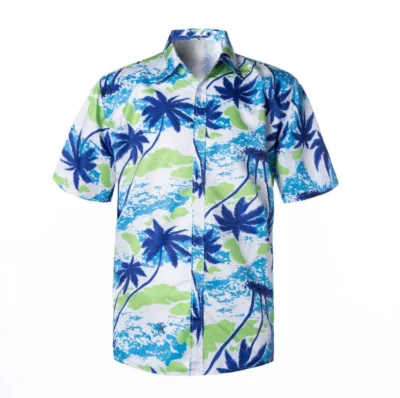 Пользовательские полиэстер Гавайская рубашка Рубашка оптом Хлопок Цифровая сублимационная печать Мужские гавайские рубашки