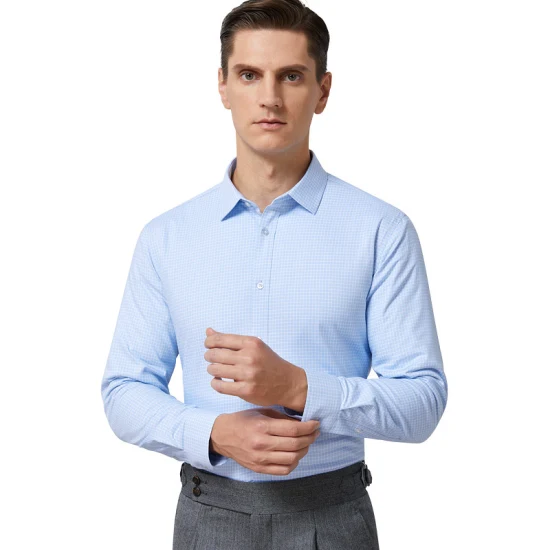 OEM пользовательские мужские формальные рубашки Бизнес случайный длинный рукав обычная рубашка из бамбукового волокна для мужчин
