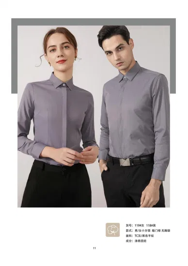 OEM с длинным рукавом Slim Fit блузка Формальные деловые женщины сплошной цвет рубашки